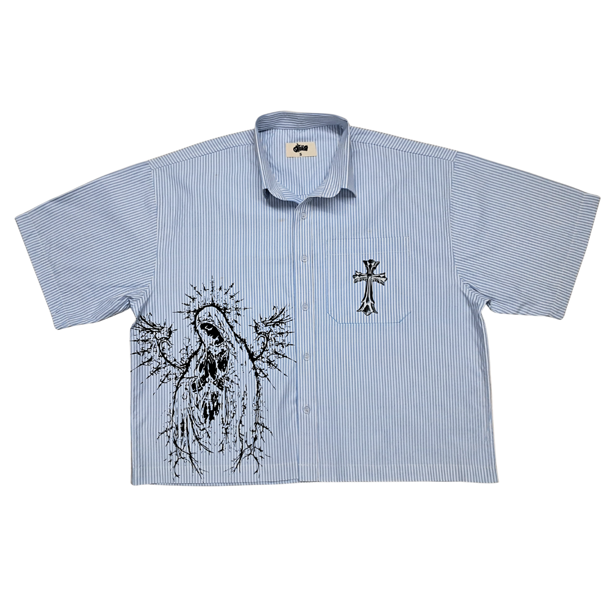 Angle Blue Stripe Boxy Shirt
