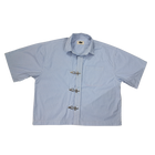 Blue Stripe Buckle Boxy Shirt