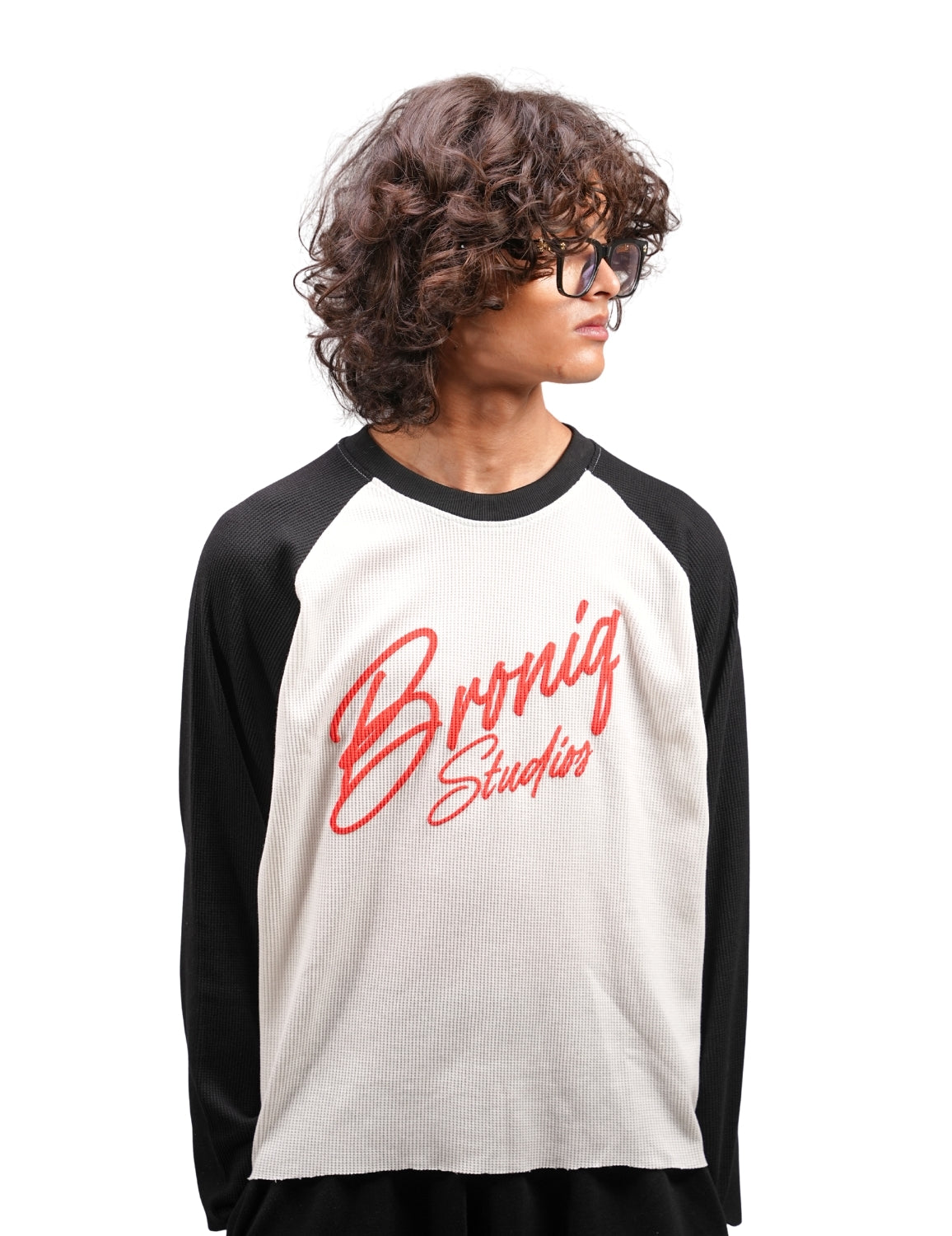 Black Printed Raglan