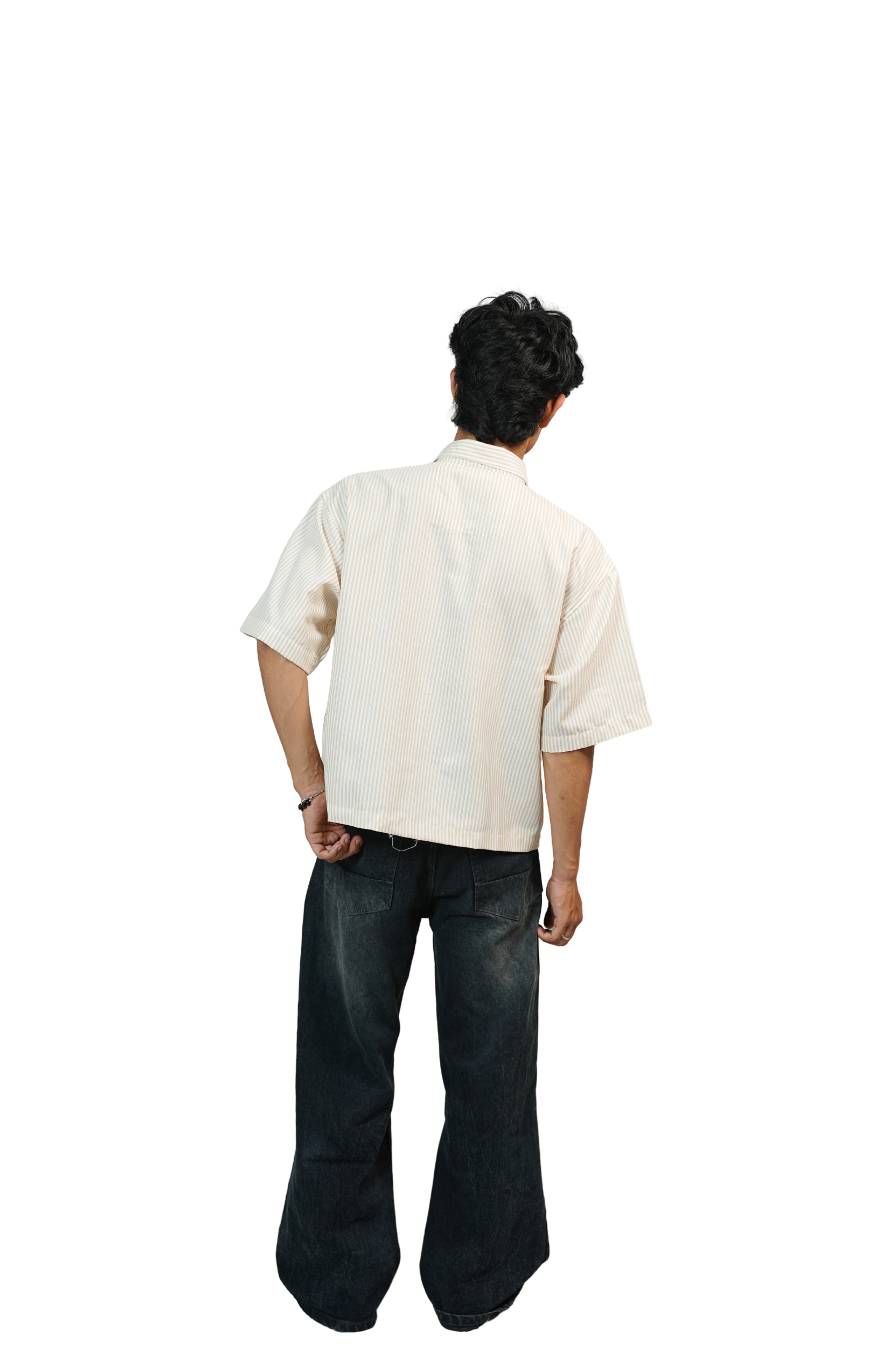 Black Stripe Buckle Boxy Shirt