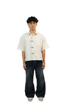 White Stripe Buckle Boxy Shirt