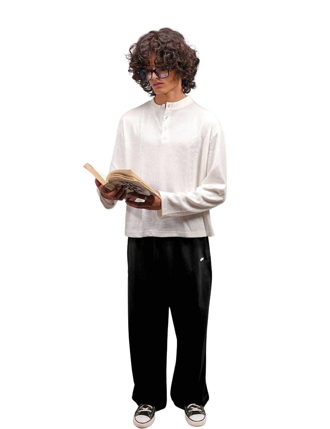 White Oversize Henley