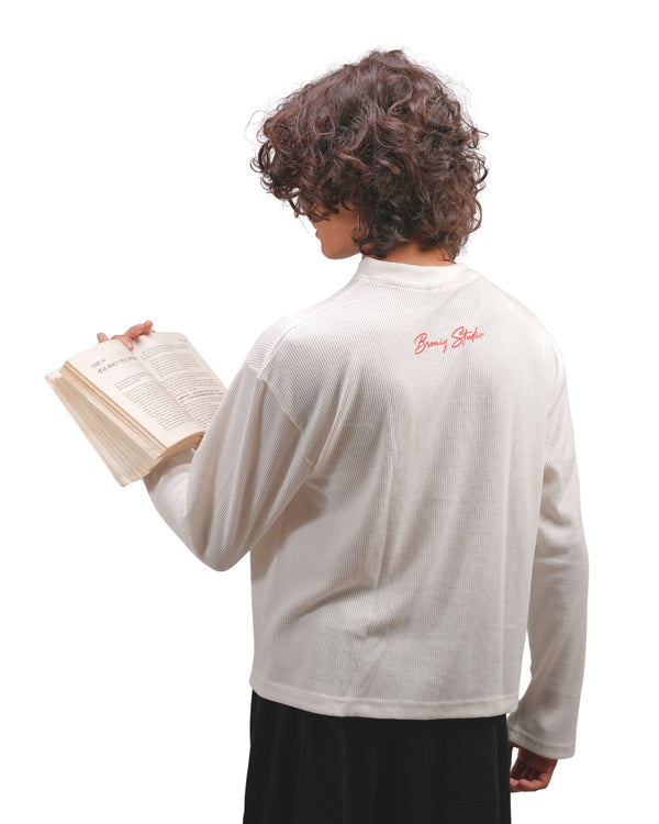 White Oversize Henley