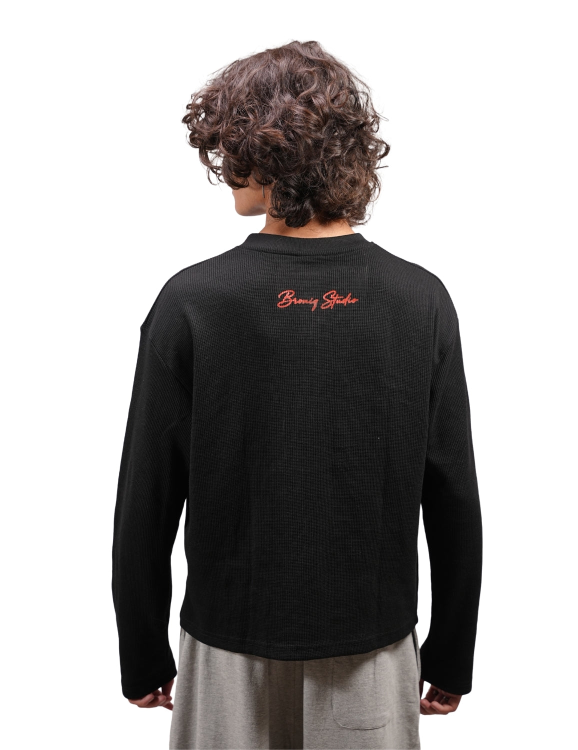 Black Oversize Henley