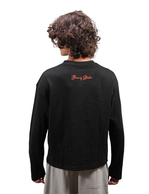 Black Oversize Henley