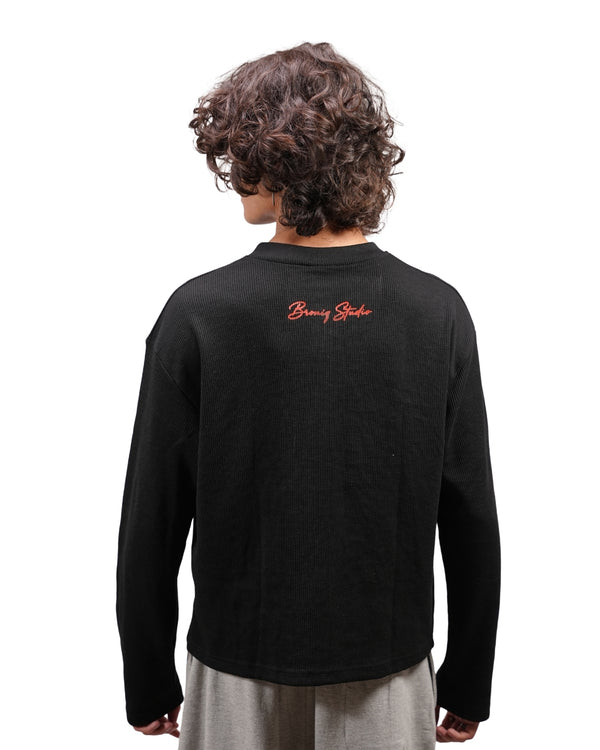 Black Oversize Henley