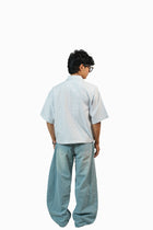 White Stripe Buckle Boxy Shirt