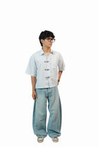 White Stripe Buckle Boxy Shirt