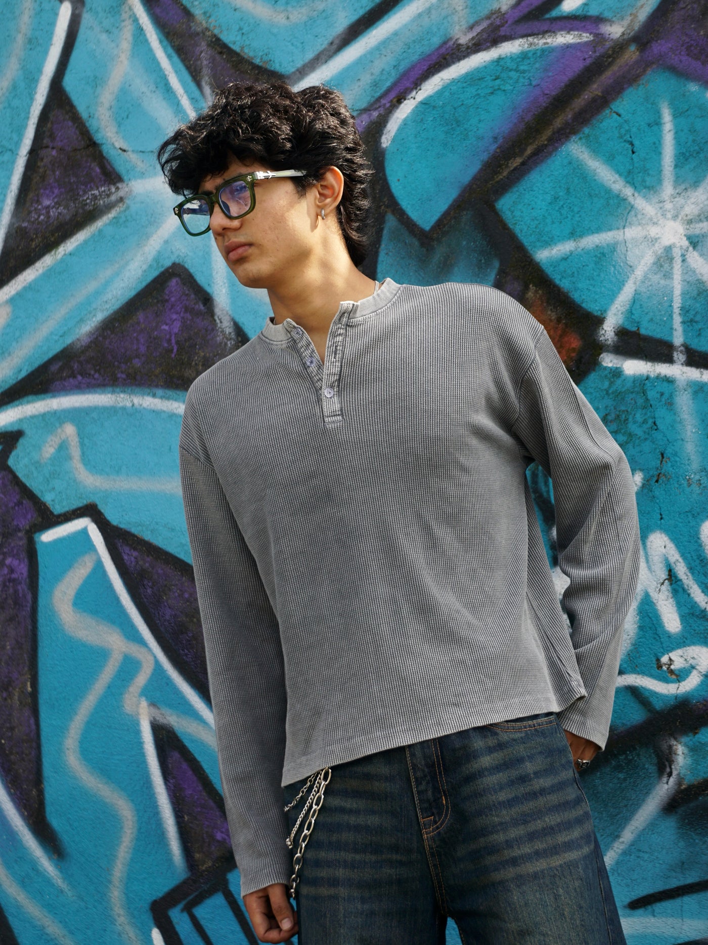 Acid Wash Henley