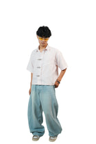 White Stripe Buckle Boxy Shirt
