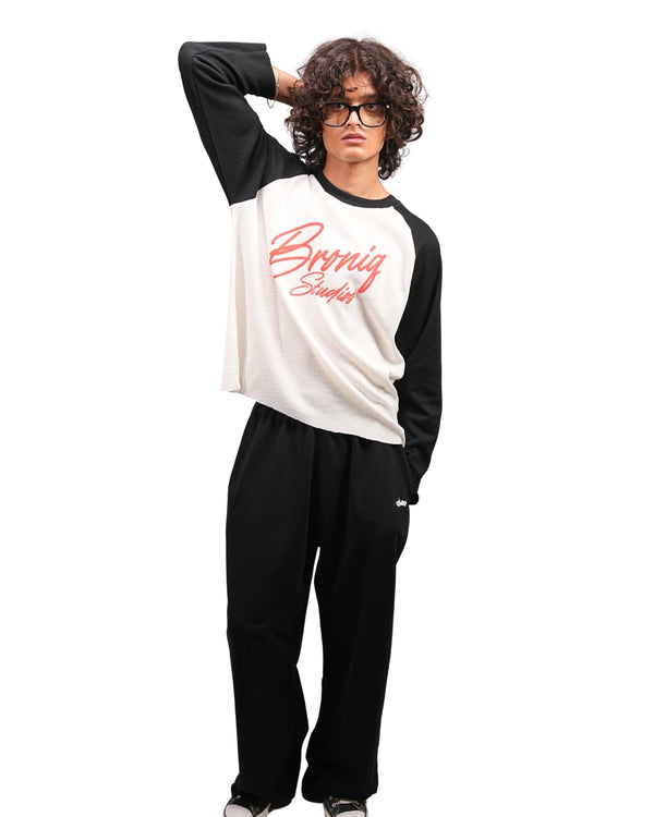 Black Printed Raglan