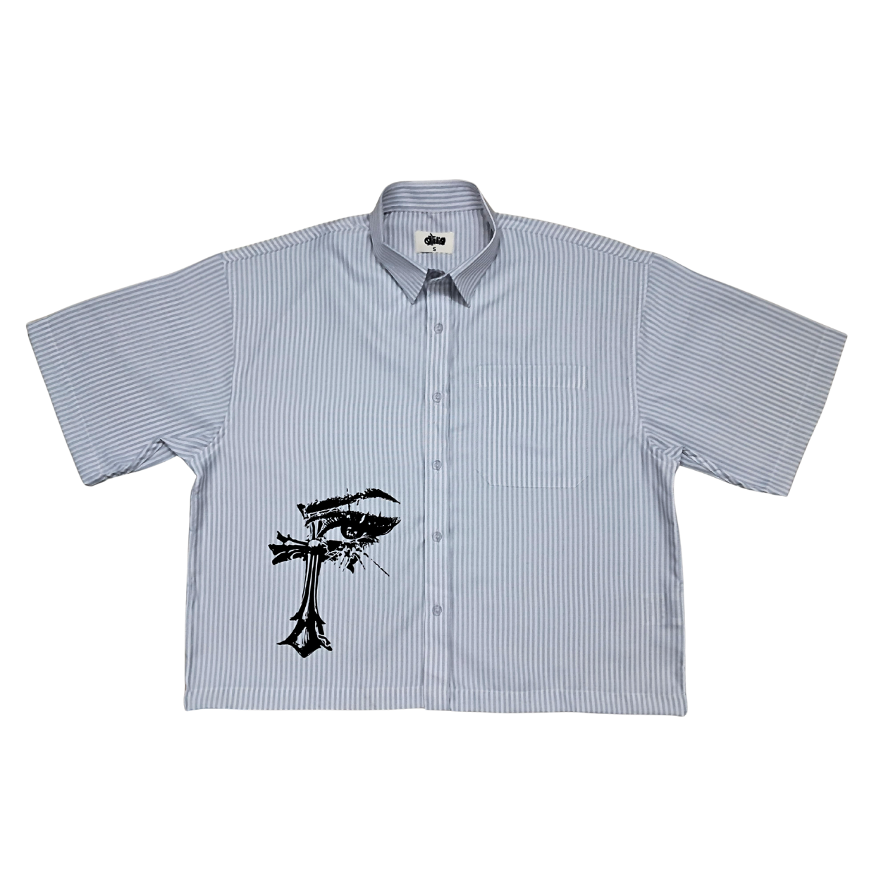 Chrome Grey Stripe Boxy Shirt