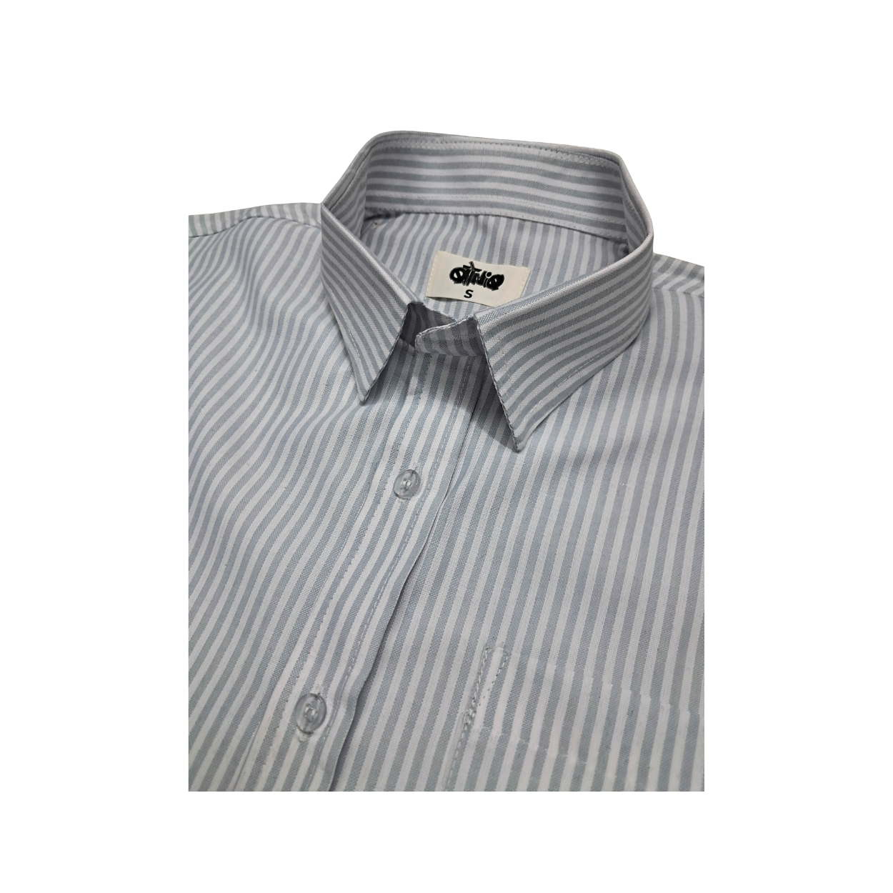 Chrome Grey Stripe Boxy Shirt