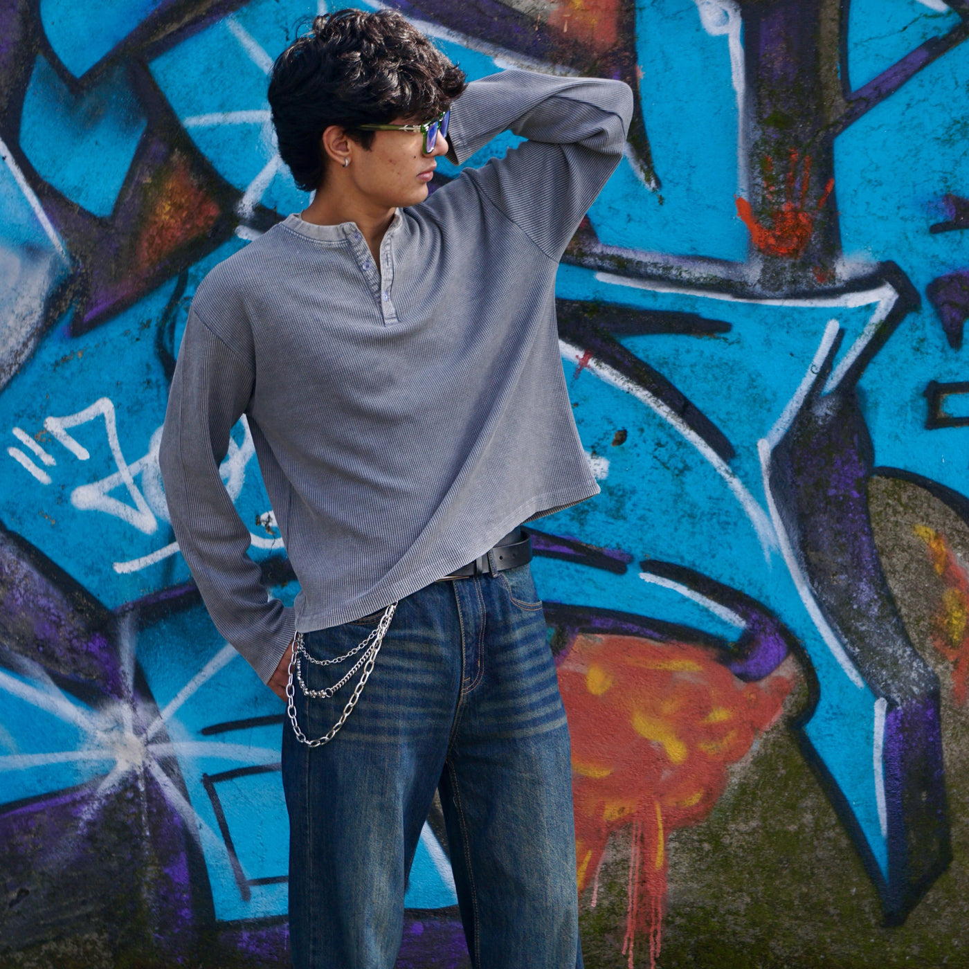 Acid Wash Henley