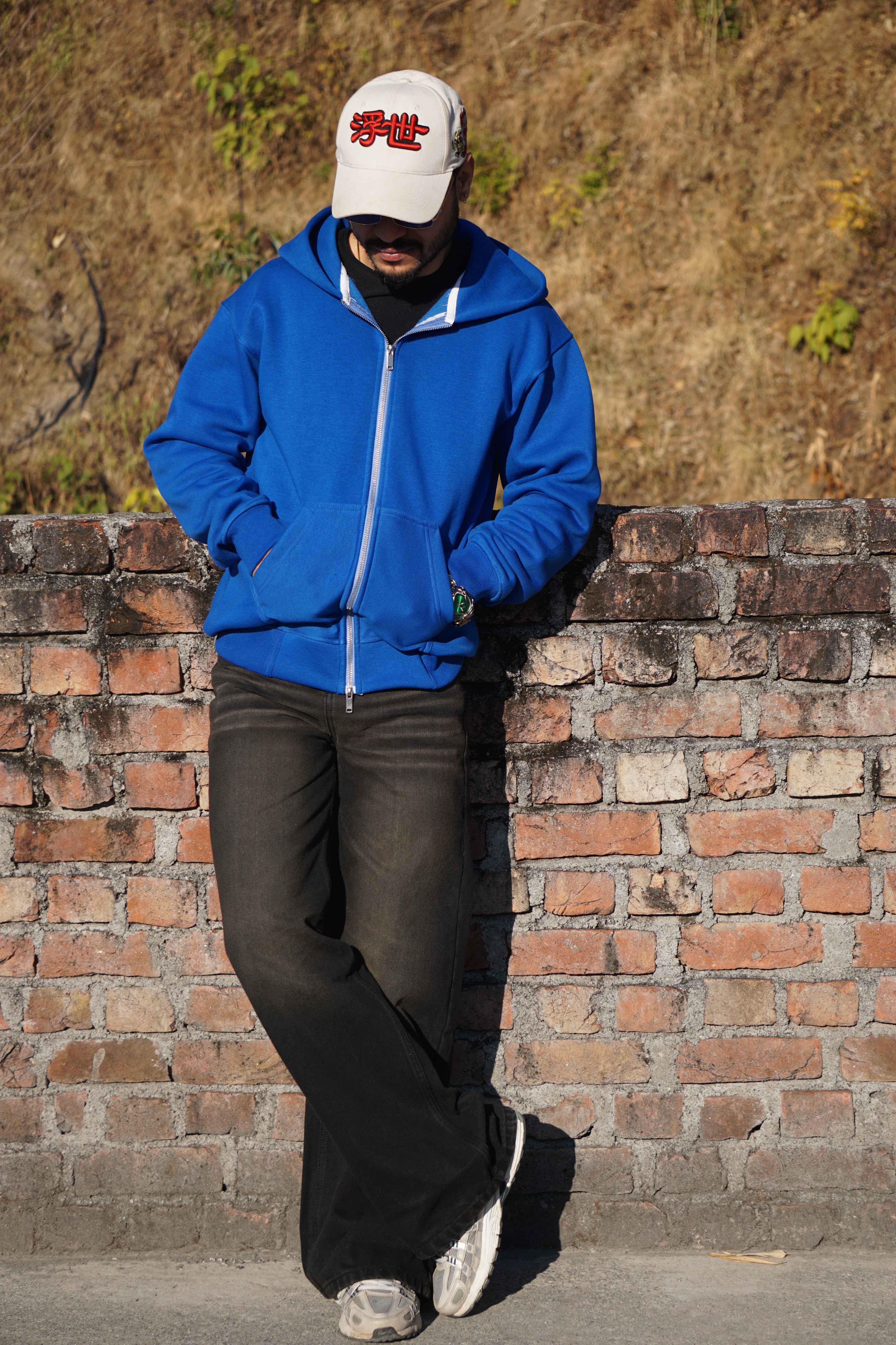 Dual Zip Patch Oversized Hoodie