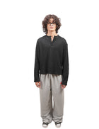 Black Oversize Henley