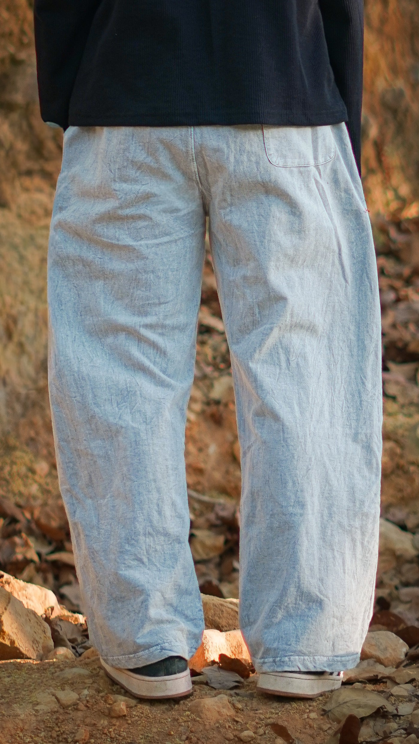Grey Acidwash Baggy Lower